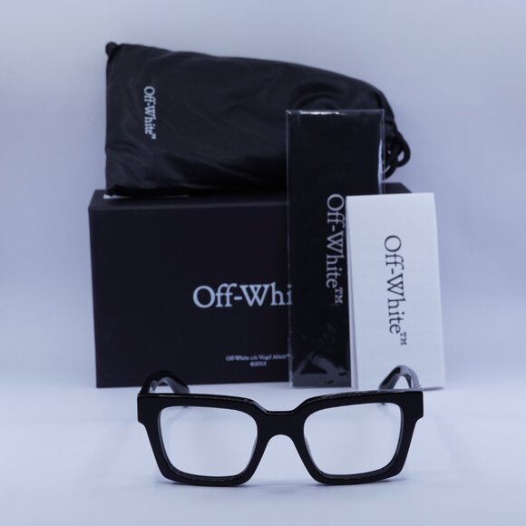 Off-White OERI14C CLIP ON 1025 Square Sunglasses – Black/Clear with Clip-on Red - Picture 3 of 10